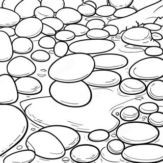 Colorful Pebbles In A Stream Coloring Page 73433-58978