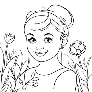 Cute Audrey With Flowers Coloring Page 73443-58987