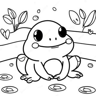 Happy Frog Squishmallow In A Pond Coloring Page 73473-59009