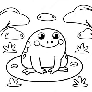 Happy Frog Squishmallow In A Pond Coloring Page 73473-59012