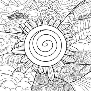 Japan Flag Page Coloring Pages