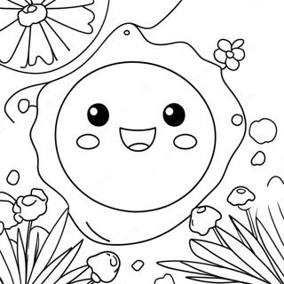 Cute Japan Flag With Flowers Coloring Page 73493-59026