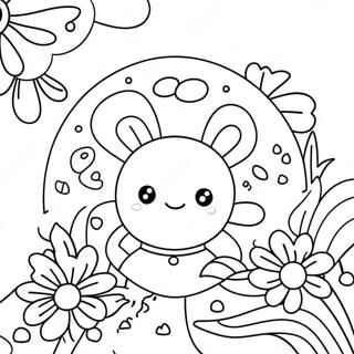 Cute Japan Flag With Flowers Coloring Page 73493-59028