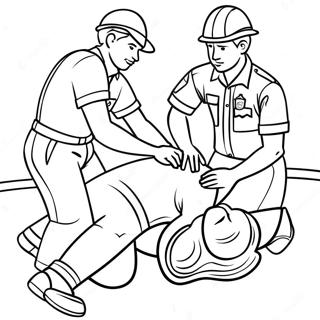 Cpr Rescuer Performing Chest Compressions Coloring Page 73513-59041