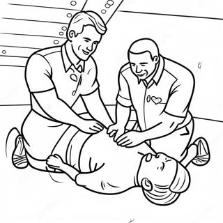 Cpr Rescuer Performing Chest Compressions Coloring Page 73513-59042