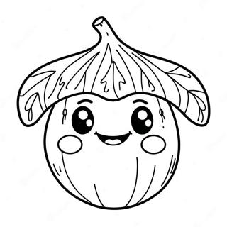 Cute Acorn With A Smiling Face Coloring Page 7352-6223