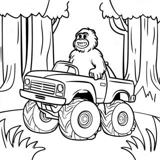 Bigfoot Monster Truck Driving Through Forest Coloring Page 73552-59070