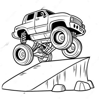 Bigfoot Monster Truck Jumping Over Ramp Coloring Page 73553-59076