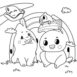 Orange Rainbow Friends Page Coloring Pages