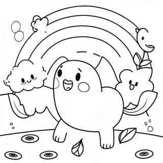 Happy Orange Rainbow Friends Coloring Page 73583-59100