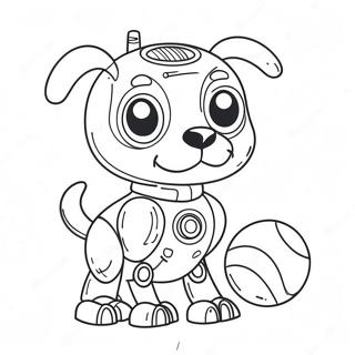 Cute Robot Dog With Ball Coloring Page 73593-59107