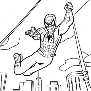 Creepy Zombie Spiderman Swinging Coloring Page 73613-59122