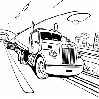 Mack Cars Racing On Track Coloring Page 73663-59164