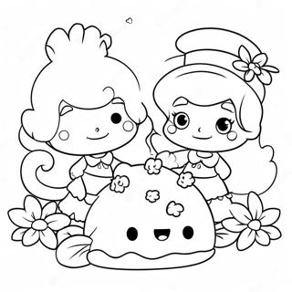 Cute Strawberry Shortcake Friends Coloring Page 73683-59175