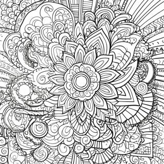 Psychedelic Mandala Coloring Page 73703-59193