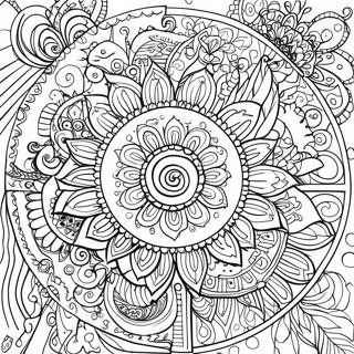 Psychedelic Mandala Coloring Page 73703-59194