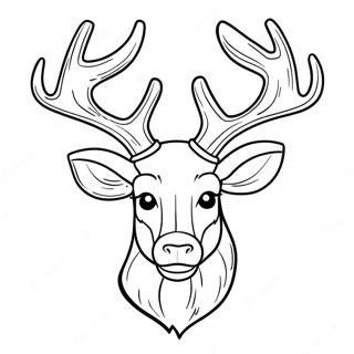 Cartoon Deer Antler Coloring Page 73773-59249