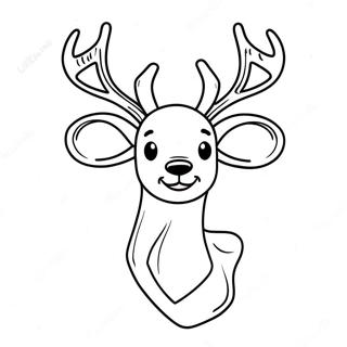 Cartoon Deer Antler Coloring Page 73773-59251