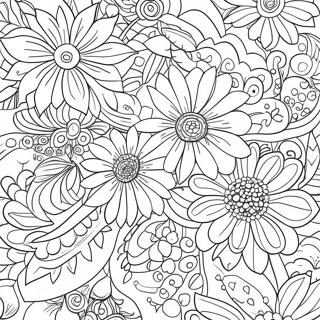 Easy Floral Pattern Coloring Page 73792-59266