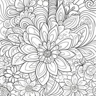 Easy Floral Pattern Coloring Page 73792-59267