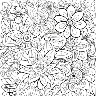 Easy Floral Pattern Coloring Page 73792-59268