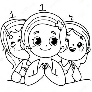 Joyful Children Praying Coloring Page 73813-59281