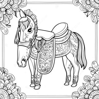 Detailed Horse Saddle Coloring Page 73832-59294