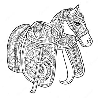 Detailed Horse Saddle Coloring Page 73832-59296