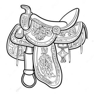 Western Style Horse Saddle Coloring Page 73833-59297