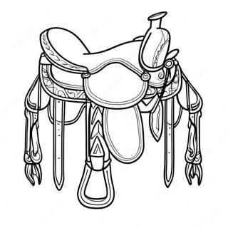 Western Style Horse Saddle Coloring Page 73833-59298