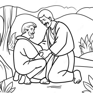 Kind Good Samaritan Helping Others Coloring Page 73863-59321