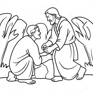 Kind Good Samaritan Helping Others Coloring Page 73863-59322