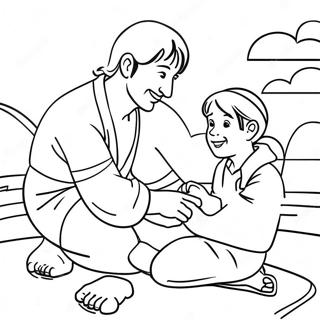 Kind Good Samaritan Helping Others Coloring Page 73863-59324