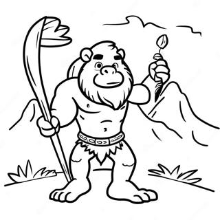 Caveman Coloring Pages