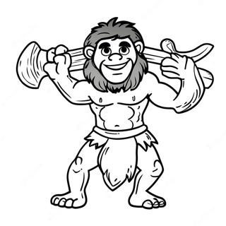 Caveman With Club Coloring Page 73883-59337