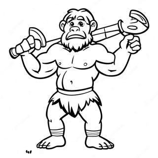 Caveman With Club Coloring Page 73883-59338