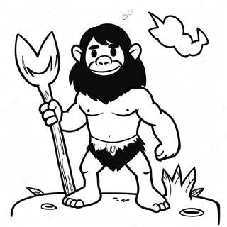 Caveman With Club Coloring Page 73883-59339