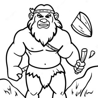 Caveman With Club Coloring Page 73883-59340