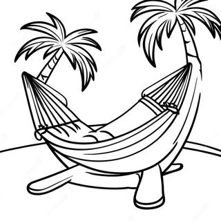 Hammock Under A Palm Tree Coloring Page 73962-59398