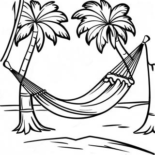 Hammock Under A Palm Tree Coloring Page 73962-59399