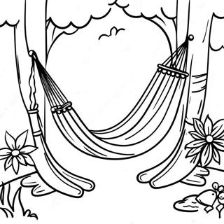 Cozy Hammock In A Sunny Garden Coloring Page 73963-59401