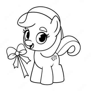 Cute Sweetie Belle With A Bow Coloring Page 74003-59436