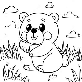 Teddiursa Playing In The Grass Coloring Page 74013-59442