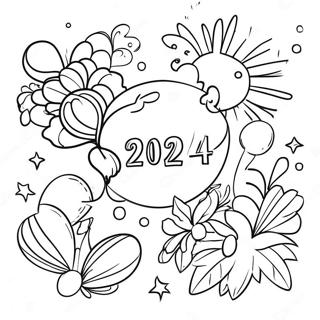 New Year 2024 Coloring Pages