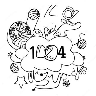 New Year 2024 Celebration Coloring Page 7401-6070