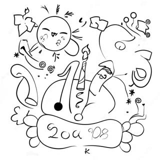 New Year 2024 Celebration Coloring Page 7401-6072