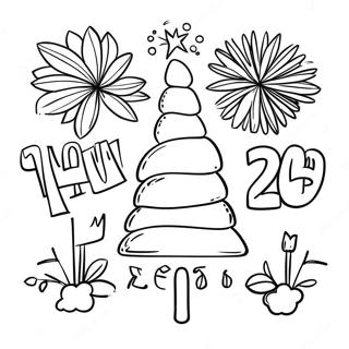 New Year 2024 Celebration Coloring Page 7401-6258