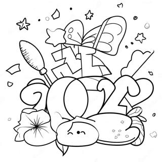 New Year 2024 Celebration Coloring Page 7401-6260