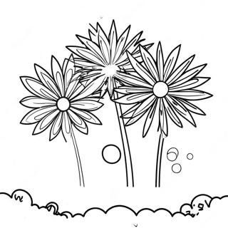 Festive New Year 2024 Fireworks Coloring Page 7402-6075