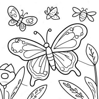 Colorful Butterfly Garden Coloring Page 74063-59481